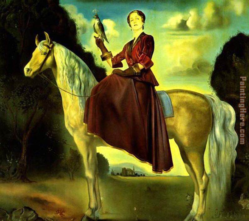 Equestrian Fantasy - Portrait of Lady Dunn painting - Salvador Dali Equestrian Fantasy - Portrait of Lady Dunn art painting